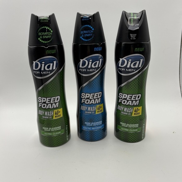 3X DialSpeed Foam Body Wash Deep Cleaning Odor Defense Foam gel 6.8 OZ Ea